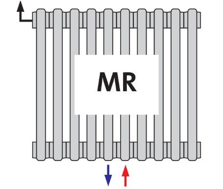 Радиатор трубчатый DL 3180 MR центральное подключение
