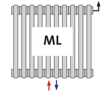 Радиатор трубчатый DL 3180 MR центральное подключение
